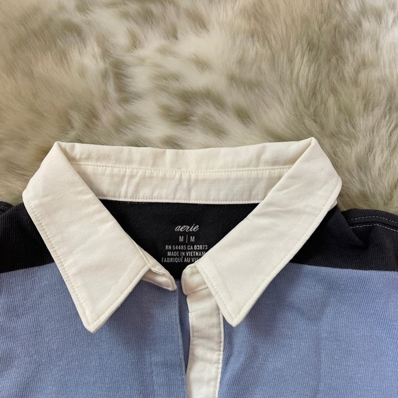 Aerie Blue and Black Striped Top - Picture 3 of 4